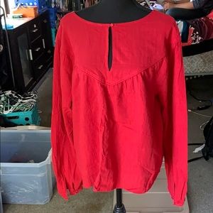 A red Peasant top